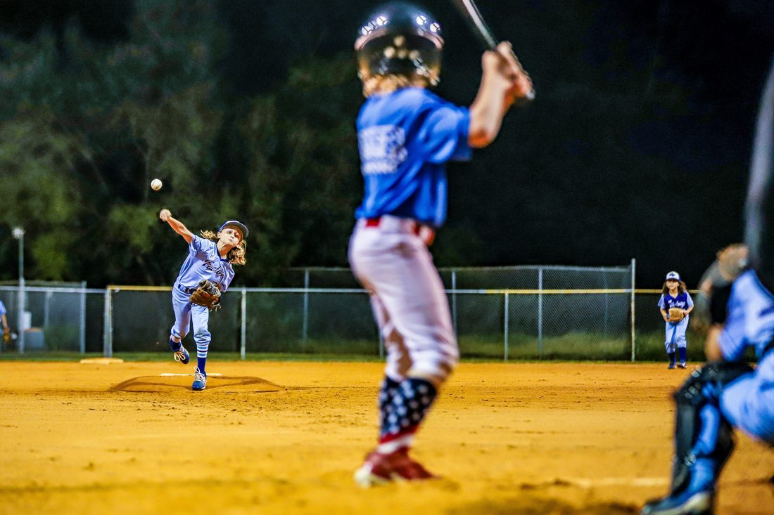 High school baseball game action — Tampa Bay