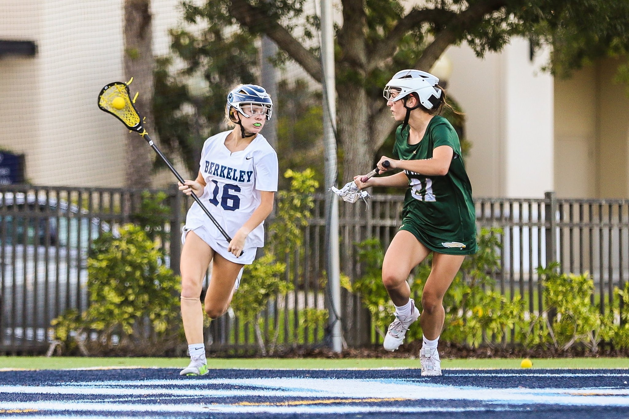 High school lacrosse action