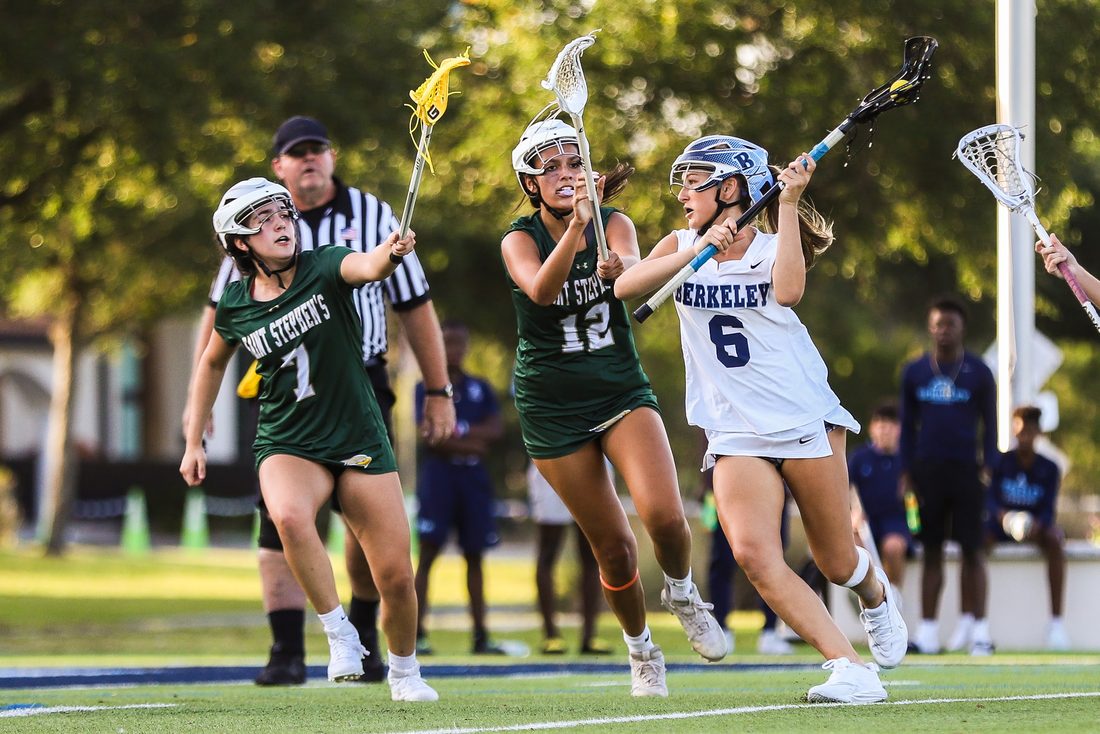 High school lacrosse game action — Tampa Bay