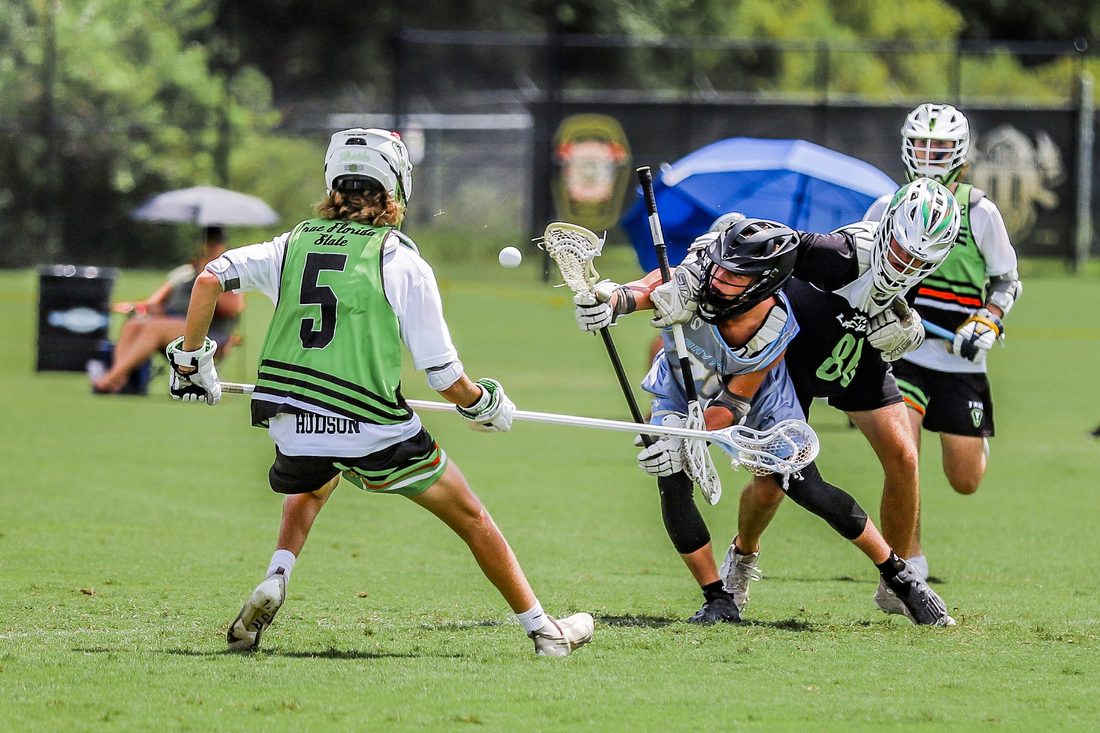 High school lacrosse game action — Tampa Bay
