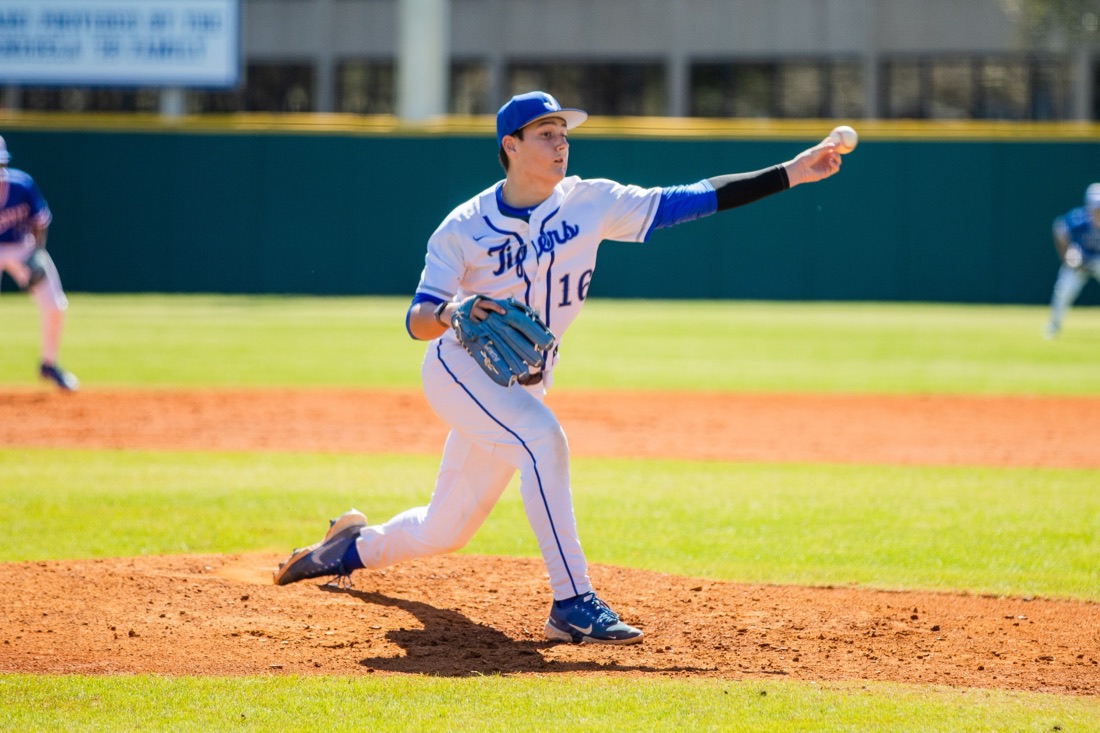 Jesuit baseball players competing in an intersquad match