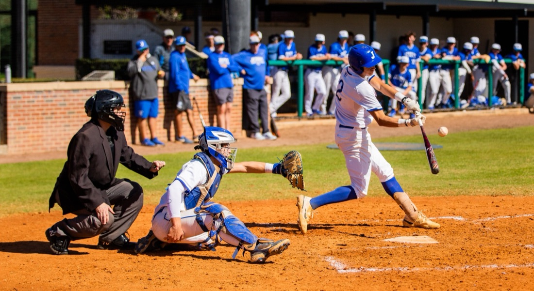 Jesuit baseball players competing in an intersquad match