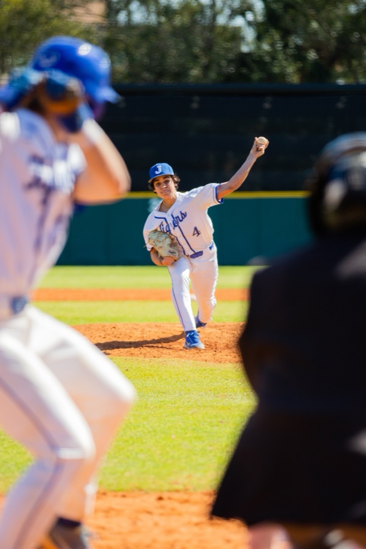 Jesuit baseball players competing in an intersquad match