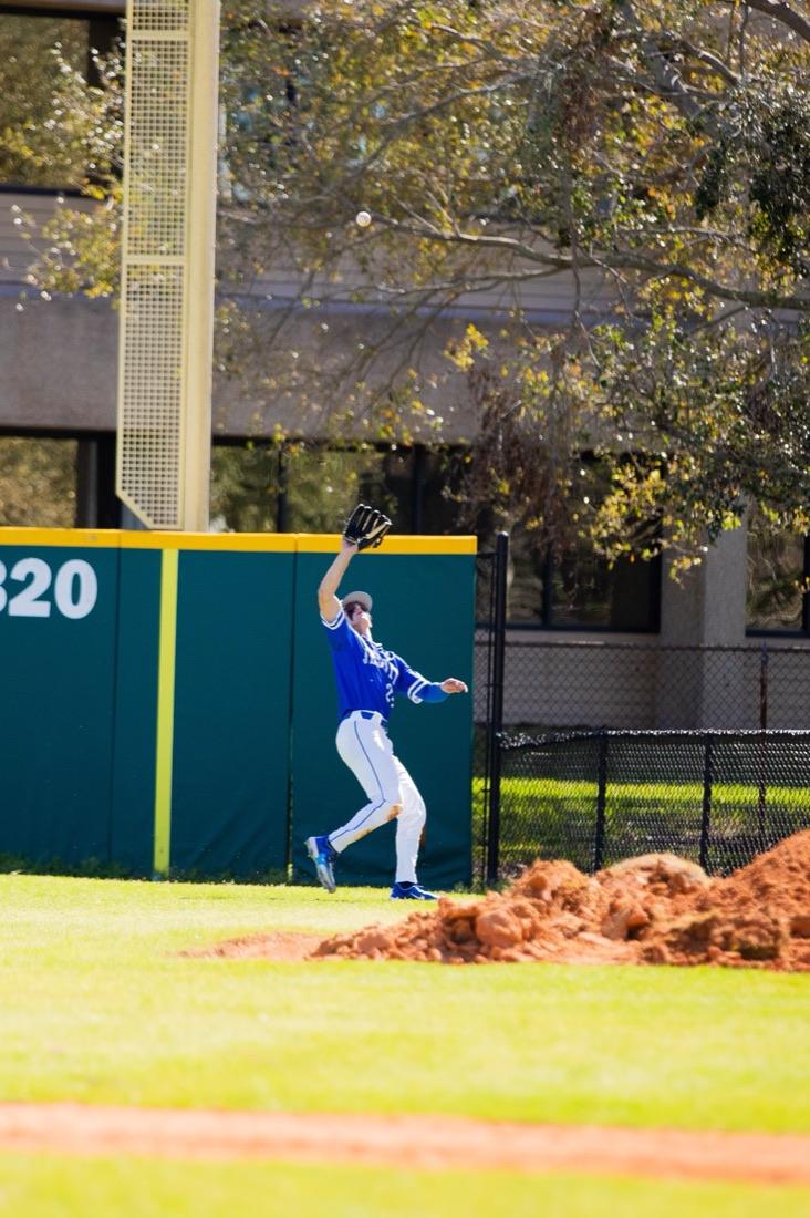 Jesuit baseball players competing in an intersquad match