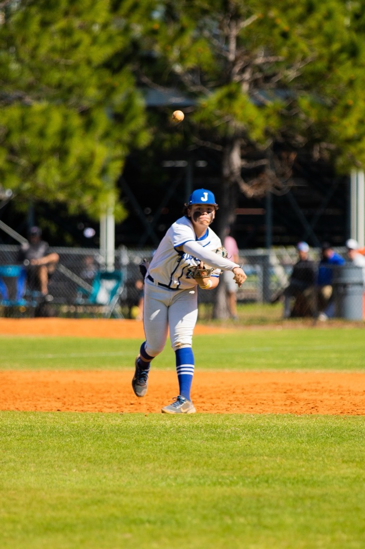 Jesuit baseball players competing in an intersquad match