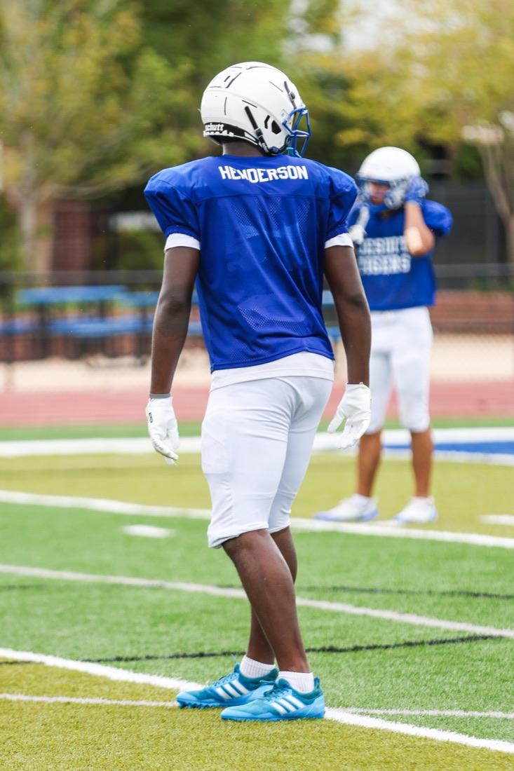 Jesuit football team working through an on-field practice session