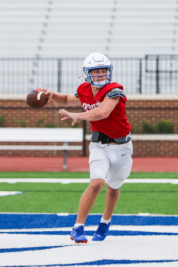 Jesuit football team working through an on-field practice session