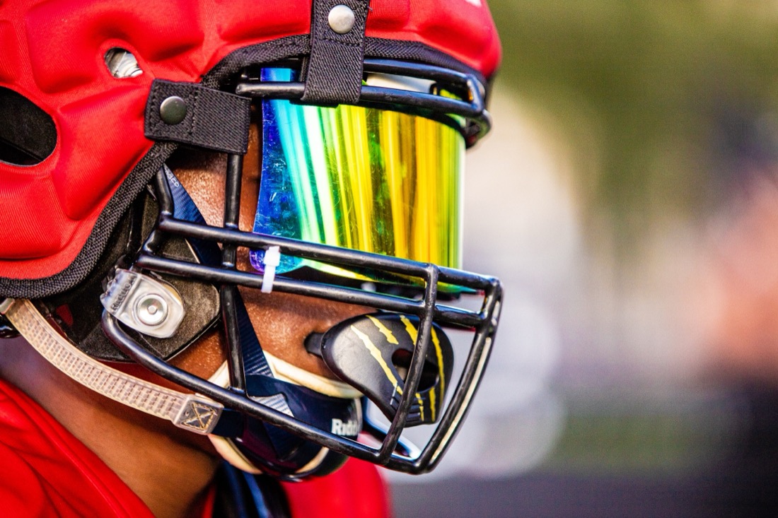 High school football preseason practice — position and contact drills